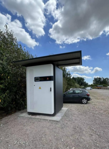 Energy storage cabinet and PCS for Dutch holiday resort off-grid power supply.